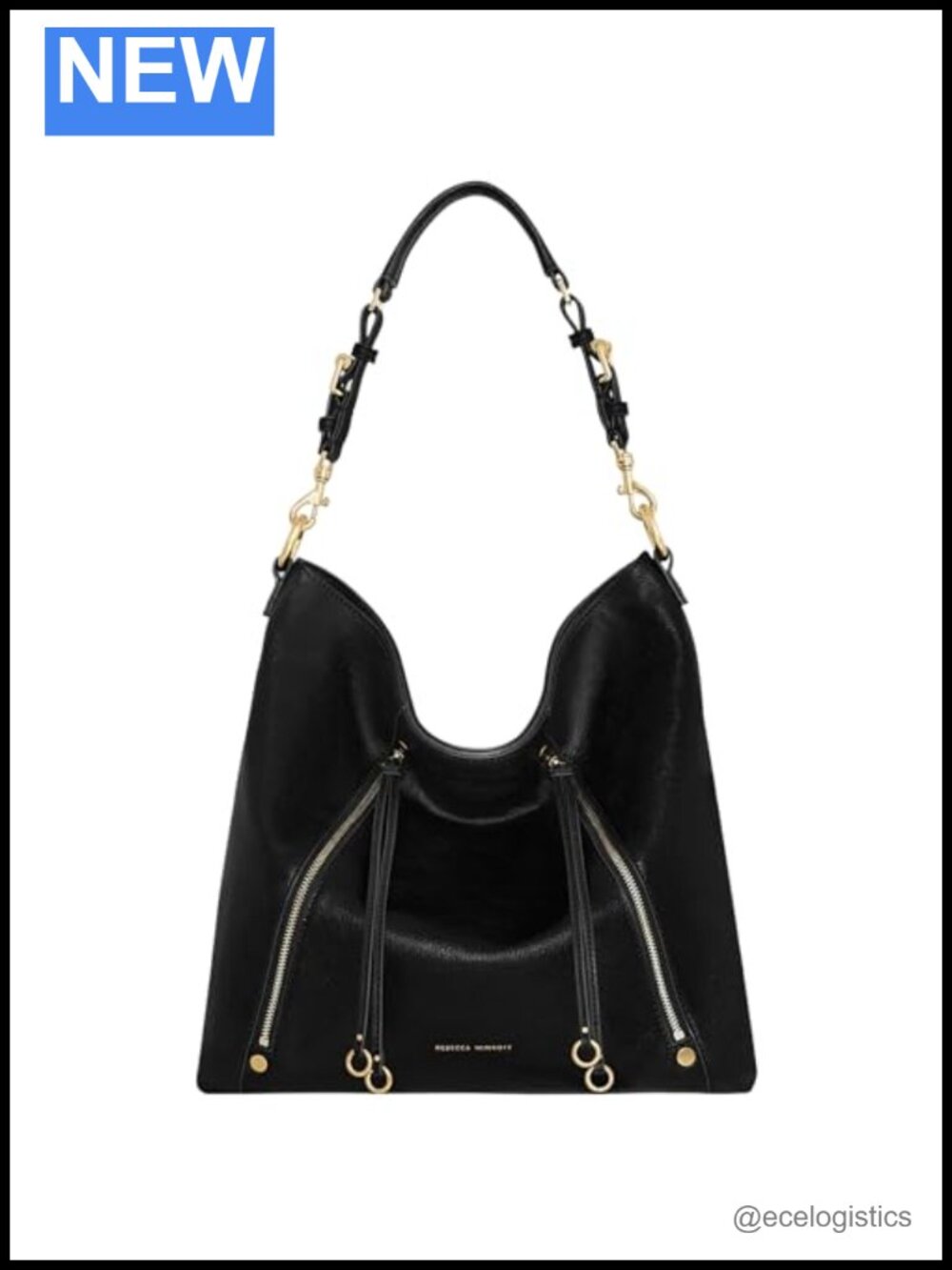 100% Genuine Leather Hobo Handbag with Adjustable Crossbody Strap, Zip Closure,